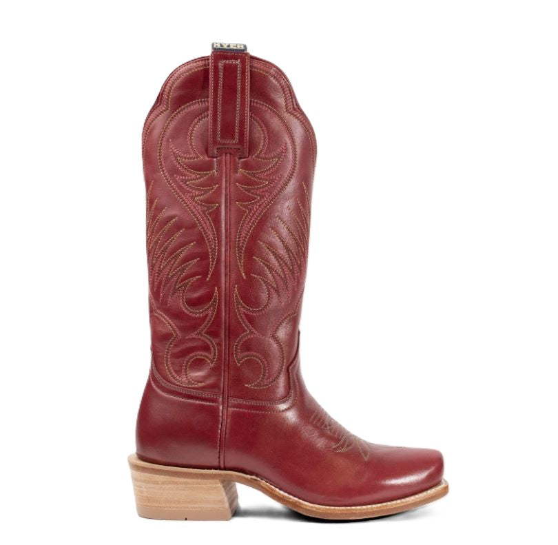 Le Bos Hyer Red Leawood Cowhide Women's 13 Inch Cutter Toe Oiled Leather Western Boots HW42017