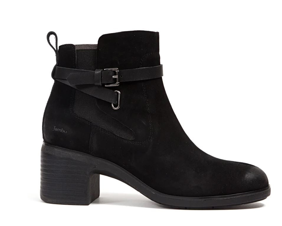 Le Bos Jambu Black/Gunmetal ViVi Women's Kid Suede Chelsea Ankle Boots J4VIV01