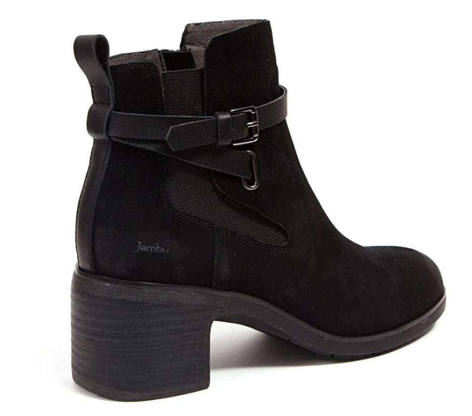 Le Bos Jambu Black/Gunmetal ViVi Women's Kid Suede Chelsea Ankle Boots J4VIV01