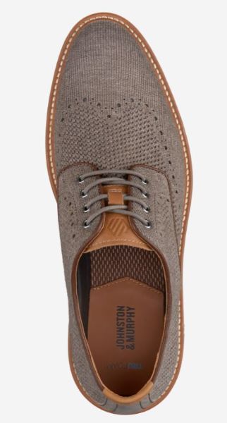 Le Bos Johnston & Murphy Gray Knit Upton Knit Wingtip Men's Shoes 20-5368