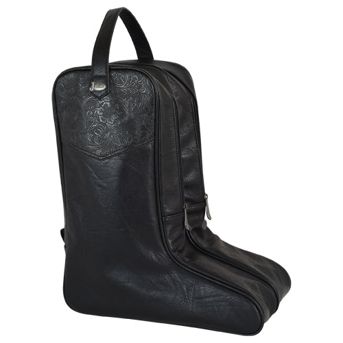 le bos Justin Black Boot Bag with Tooling 2107547BLK