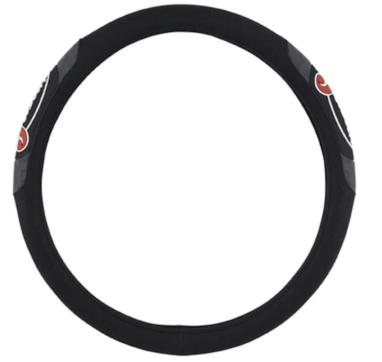 le bos Justin Black with Heather Gray Truck Steering Wheel Cover with Justin Logo 23706A130HGRY