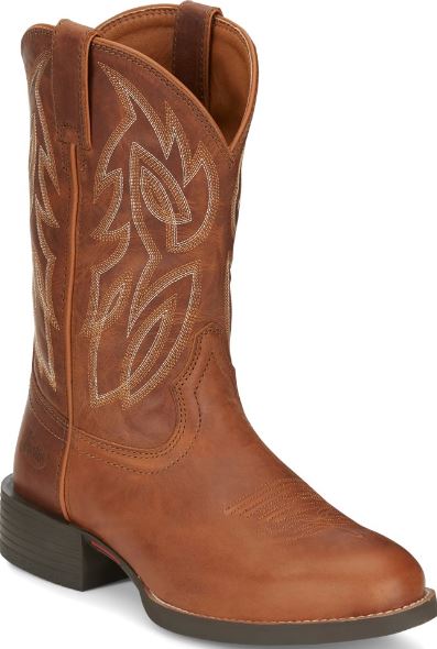 le bos Justin Boots Russet Brown Rendon 11 inch Wide Round Toe Men's Western Boots SE7532