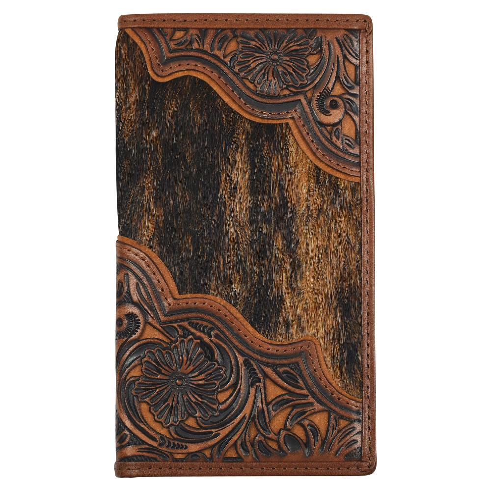 le bos Justin Brown Hairon Men's Tooled Rodeo Wallet 2512395663