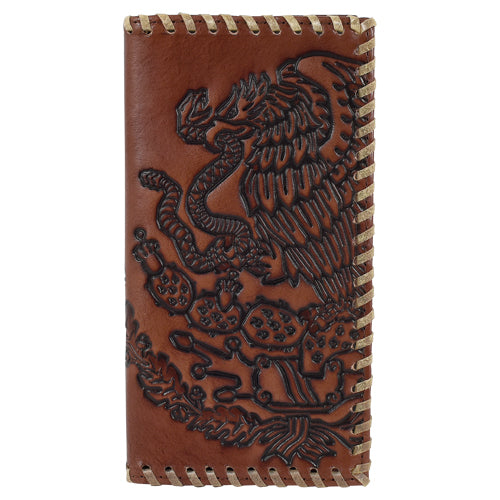 le bos Justin Brown Men's Genuine Leather Rodeo Wallet Tenochitlan 24152767W7