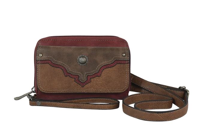 le bos Justin Brown/Red Women's Wallet with Strap 22074787W