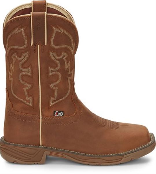 Justin Rustic Tan Stampede Rush 11 inch Mens Work Boots WK4330