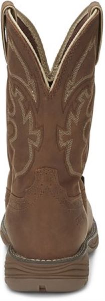 Le Bos Justin Rustic Tan Stampede Rush 11 Inch Steel Toe Mens Work Boots WK4331