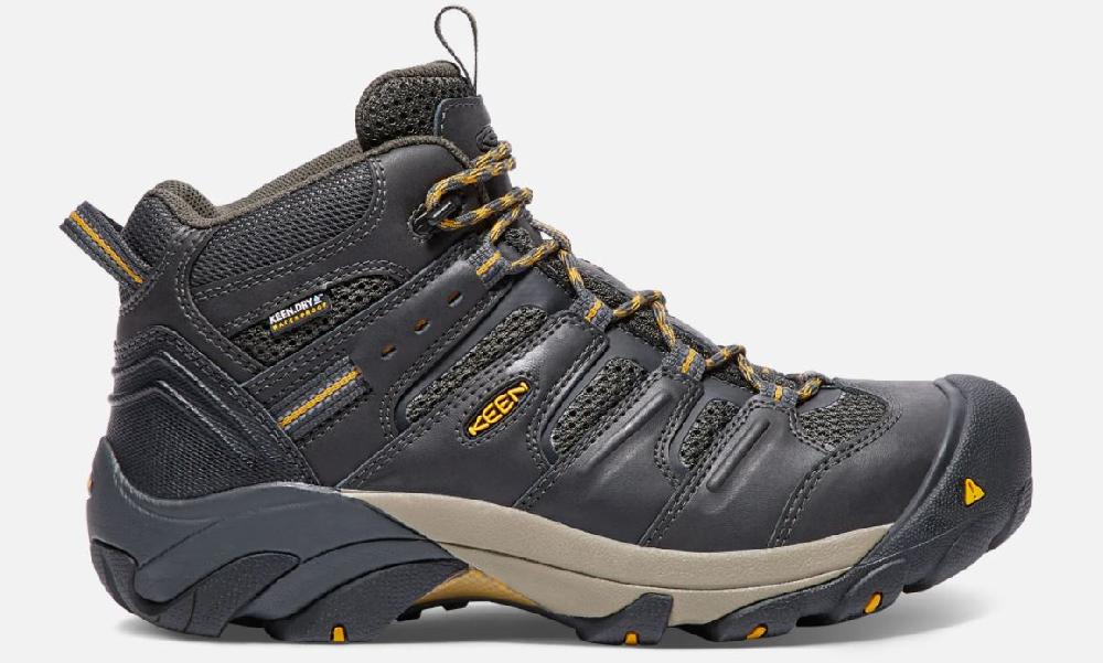 le bos Keen Raven/Tawny Olive Lansing Mid Waterproof Mens Steel Toe Boots 1018079