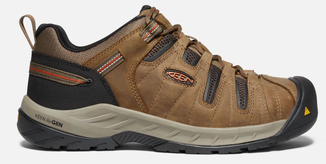 le bos Keen Shitake/Rust Flint II Mens Steel Toe Work Shoes 1023268