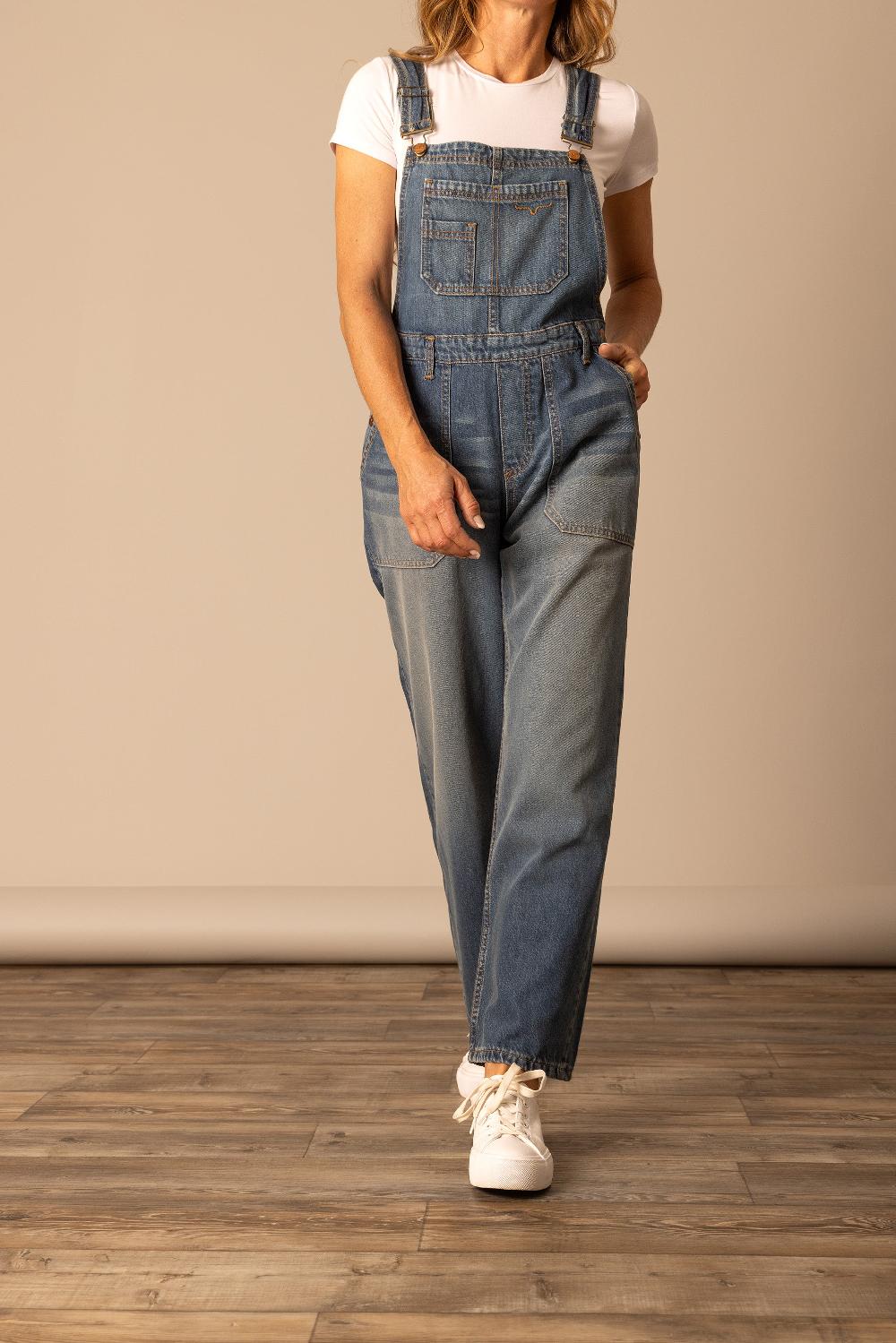 le bos Kimes Ranch Dark Wash Billy Women's Denim Overalls WJE0000032
