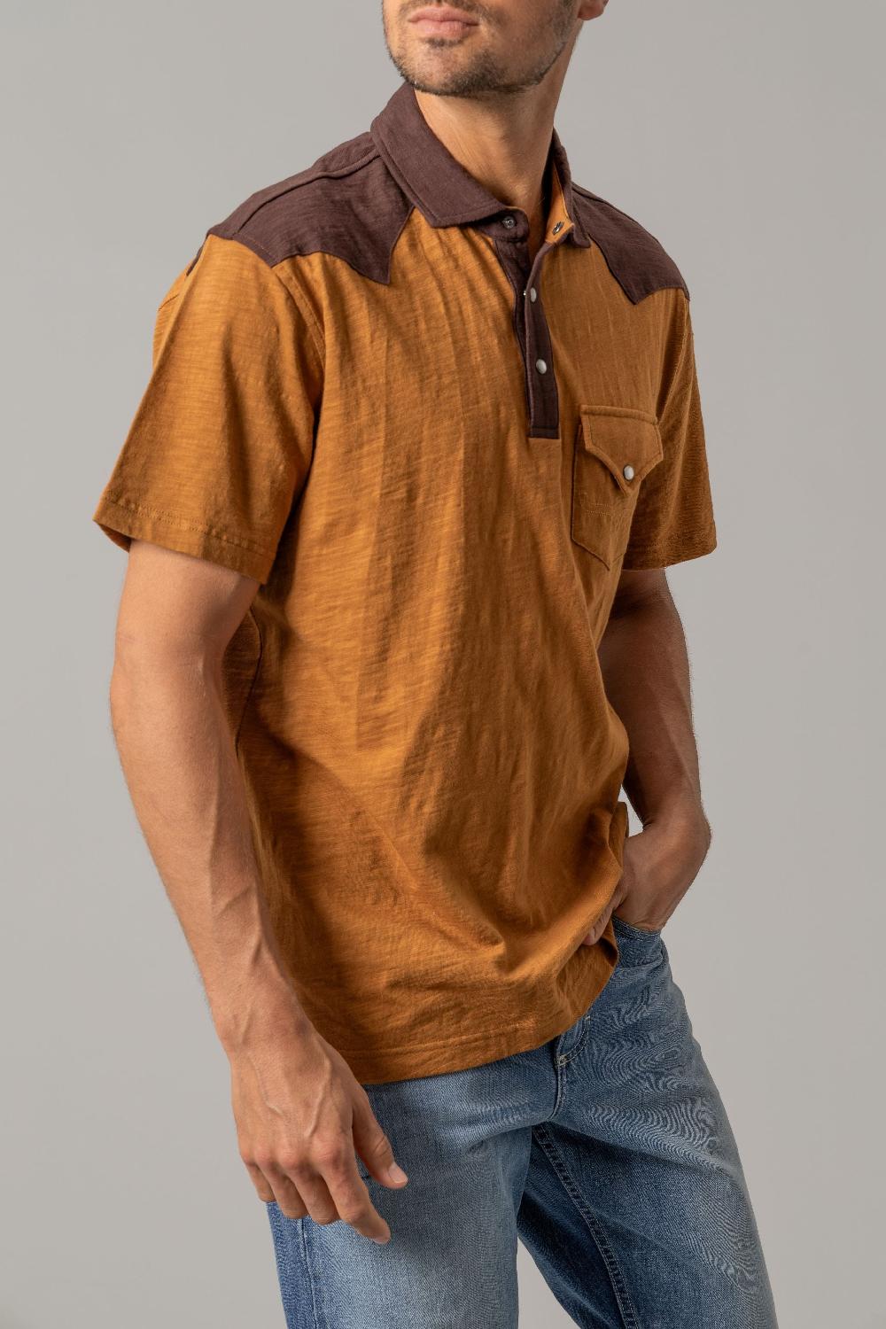 Le Bos Kimes Ranch Two Town Brown G2 Men's Short Sleeve Polo Shirt MSH0000039BN002