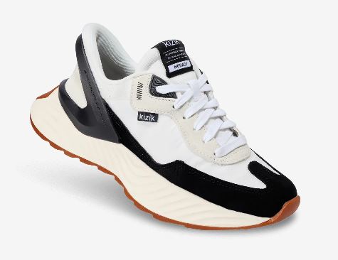 Le Bos Kizik White/Black Women's Monaco Hands-Free Sneakers WMON2503