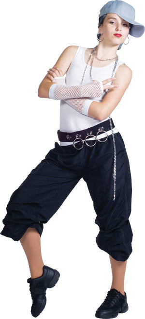 le bos L3569 METALLIC STITCH BEATER TOP White Adult Sizes