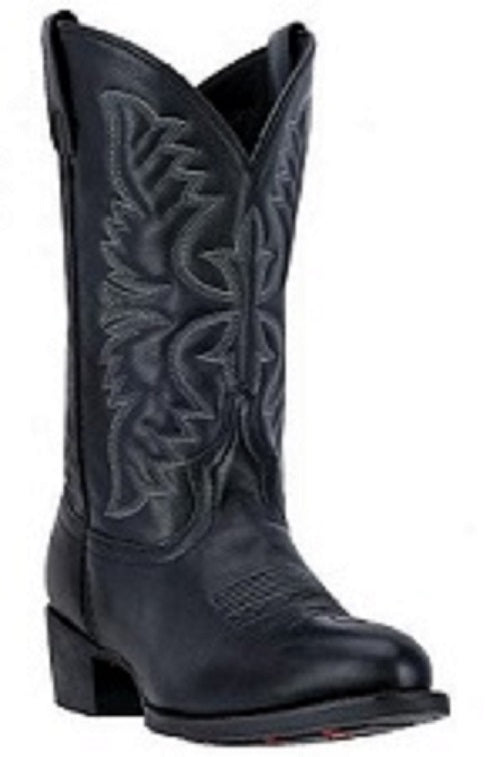 le bos Laredo Black Birchwood Mens R Toe Western Boots 68450