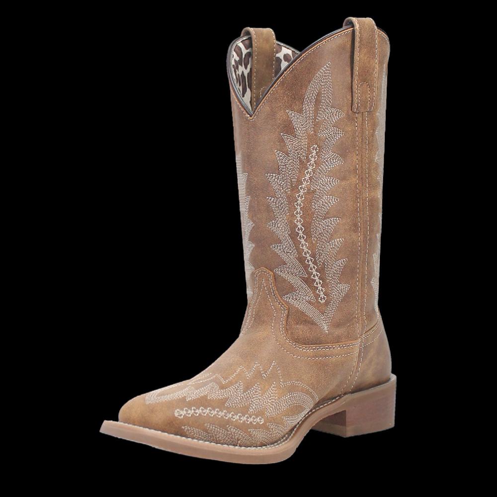 Le Bos Laredo Off White/Tan Cheyenne Women's Leather Boots 5717