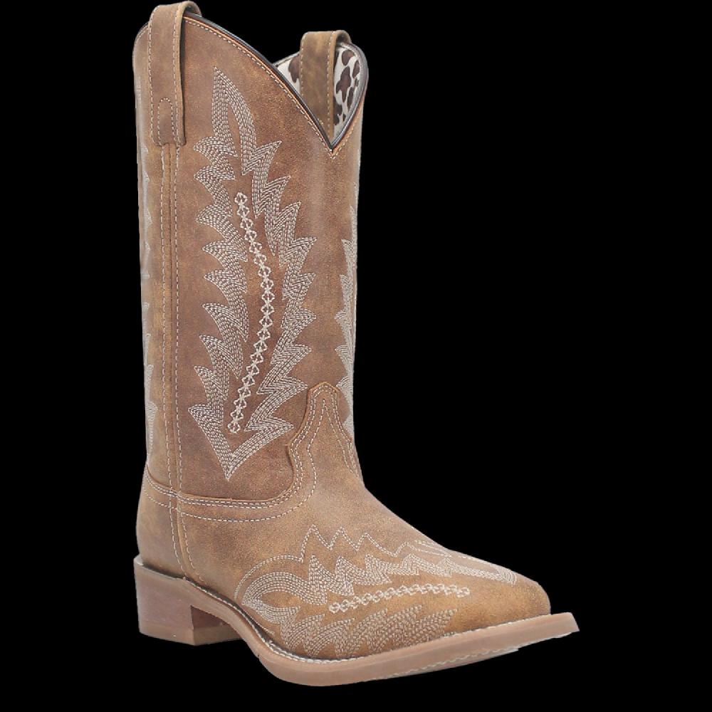 le bos Laredo Off White/Tan Cheyenne Women's Leather Boots 5717