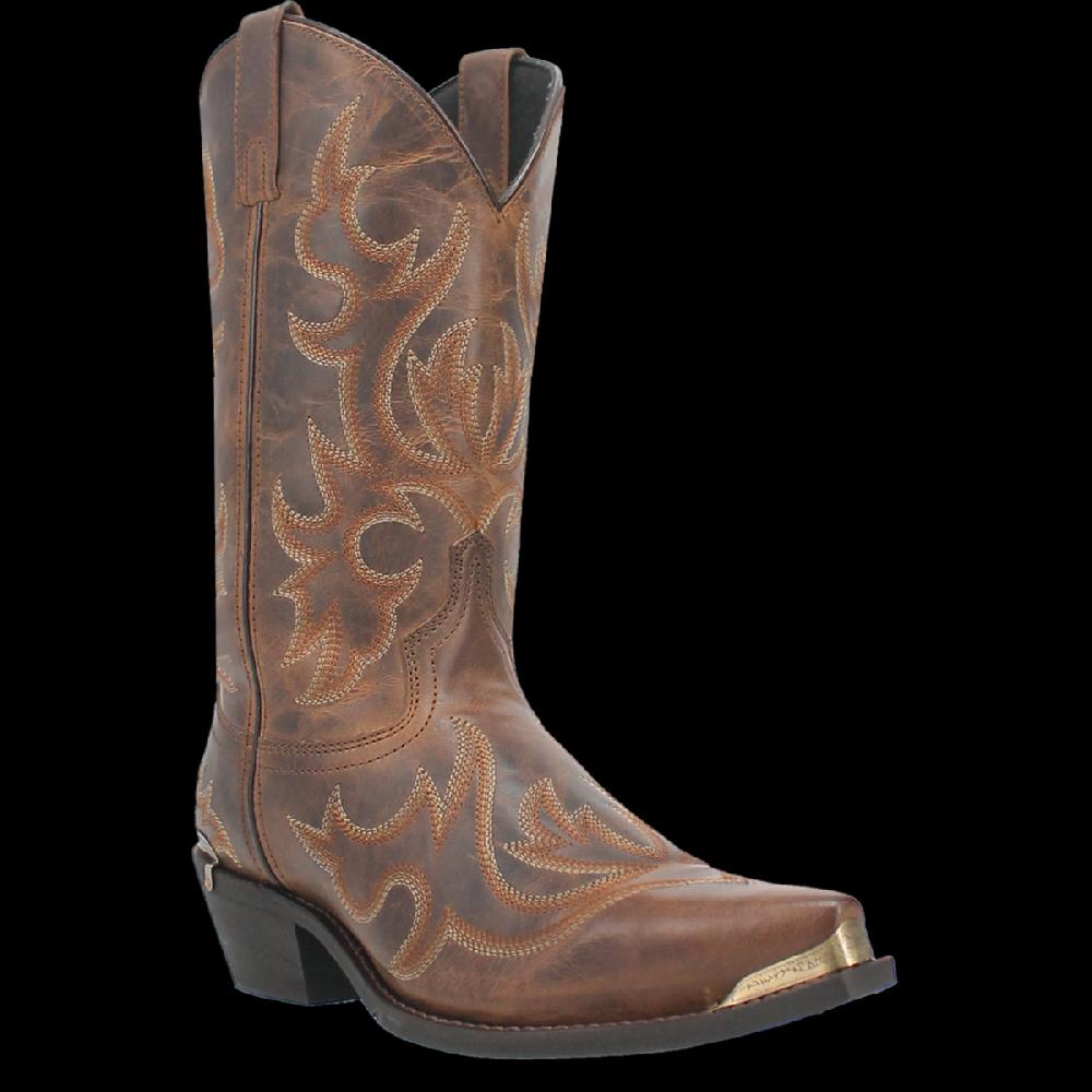 le bos Laredo Tan/Tan Jameson Men's 12 inch Snip Toe Leather Western Boots 68549