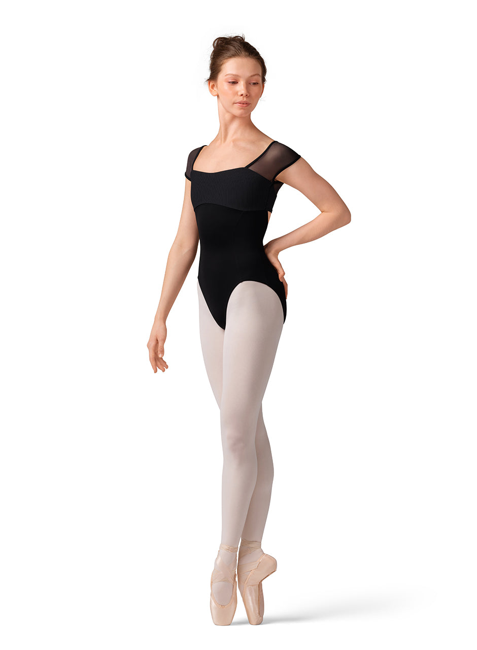 le bos Bloch Open Back Cap Sleeve Leotard M20001LM