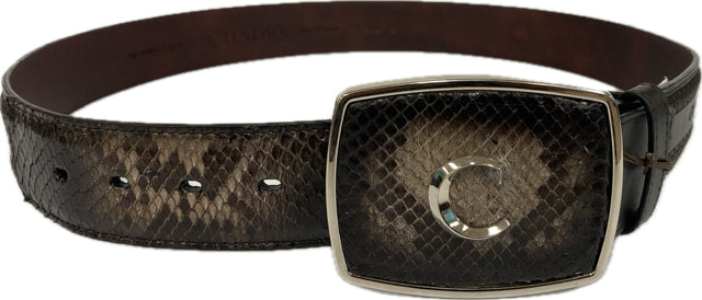 le bos Cuadra Black Western Python Belt BC235
