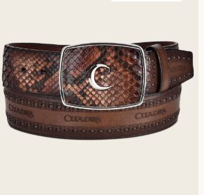 Le Bos Cuadra Brown Western Python Belt BC200