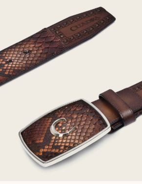 Le Bos Cuadra Brown Western Python Belt BC200