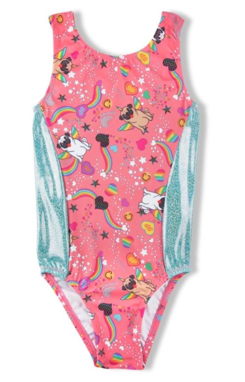 le bos Girl Power Pugicorn Girls Leotard LE105