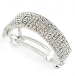 le bos N-112X 6 Row Curved Rhinestone Barrette