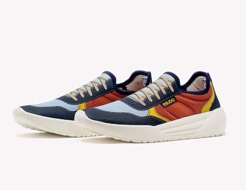 Le Bos Psudo Navy/Coral Men's Court Shoes 001-36