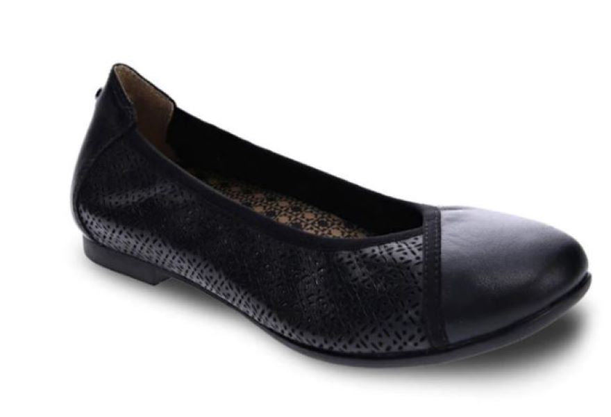 le bos Revere Nairobi Black Lizard Ballet Flat