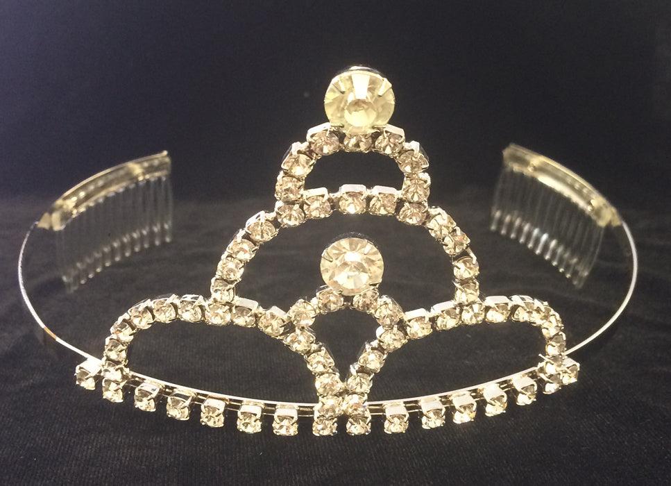 le bos T-55 4 CURVED MOUND TIARA WITH ACCENT