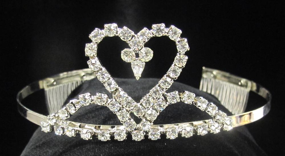 le bos T-70 HEART TIARA WITH CURVED MOUNDS