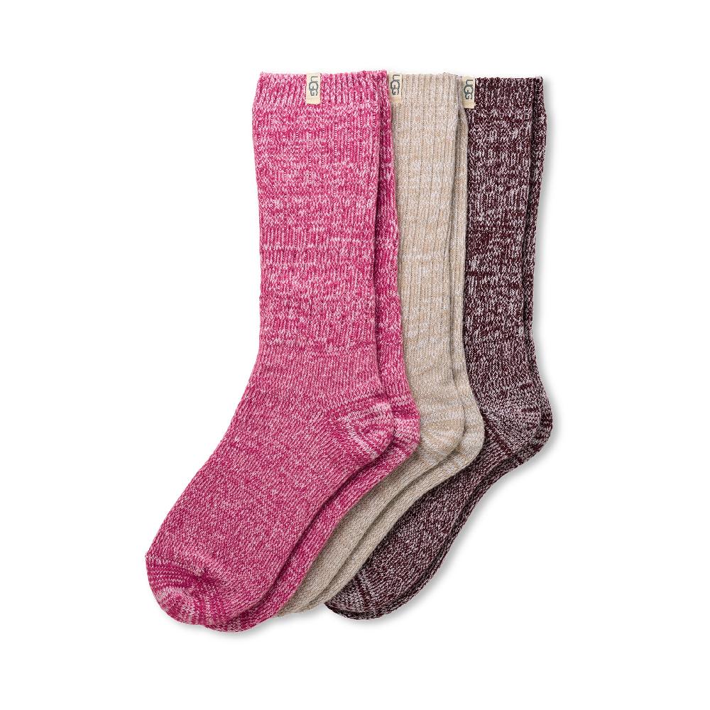 le bos Ugg Rib Knit Slouchy Crew Sock 3 pk 1119874