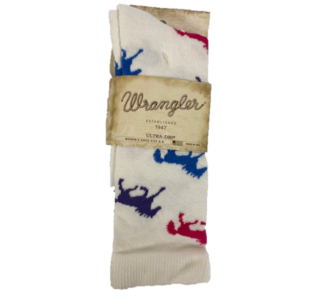 le bos Wrangler White Socks for Women 09406-L-WHT
