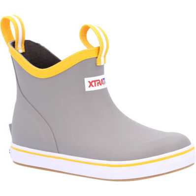 le bos Xtratuf Grey Kids Ankle Deck Boots XKAB-107