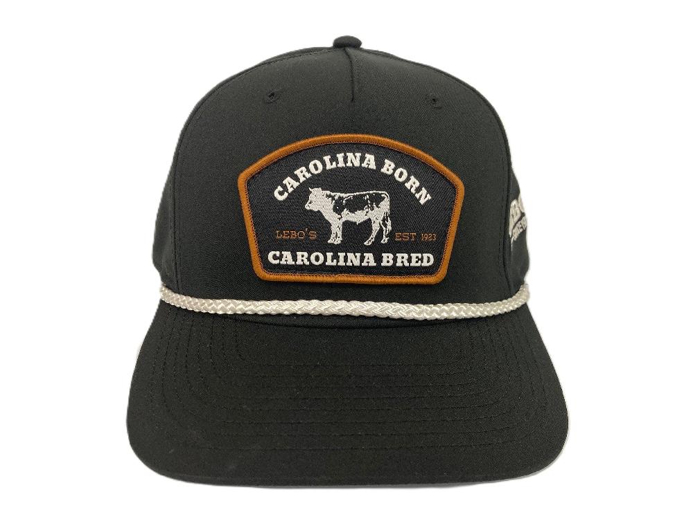 le bos Lebo's Black/White Carolina Born Carolina Bred 5 Panel Classic Rope Cap 258-BW-2
