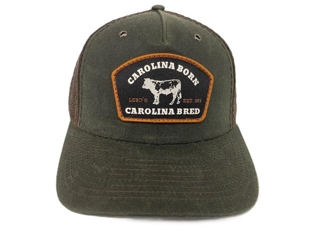 le bos Lebo's Dark Olive/Coffee Carolina Born Carolina Bred 112 Trucker Hat 112WH-DKOLCF-V2
