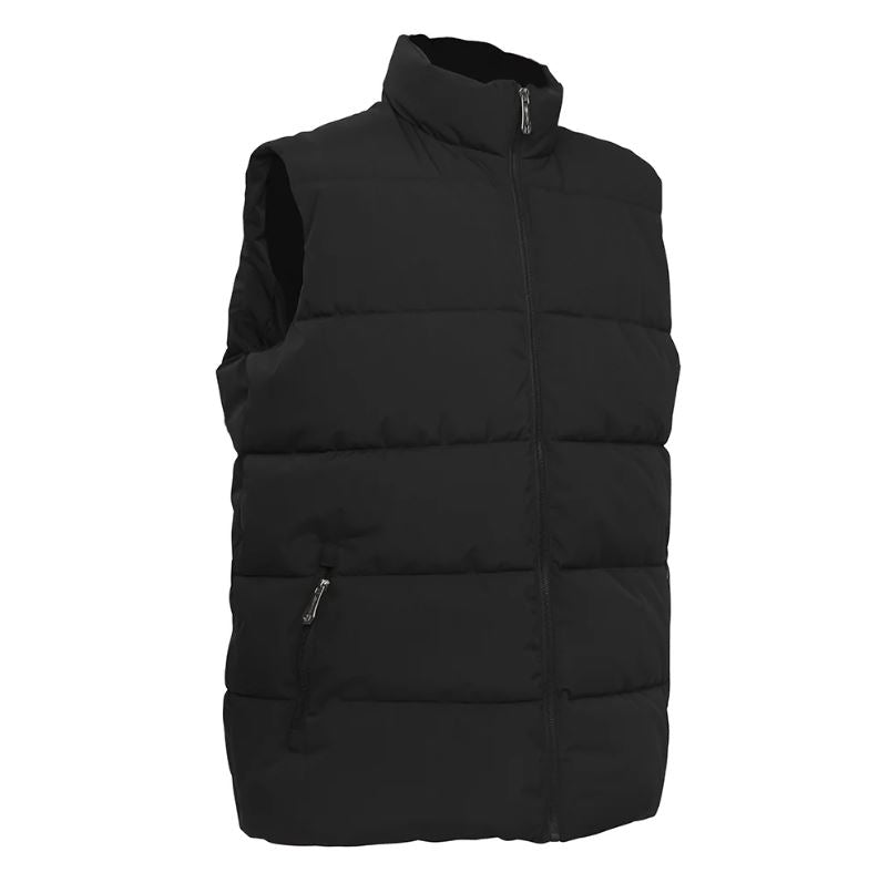 Le Bos Lee Hanton International Black Solid Full Zip Puffer Vest MV808-BLK