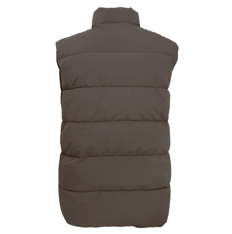 Le Bos Lee Hanton International Dark Brown Solid Full Zip Men's Puffer Vest MV808-DKBRN