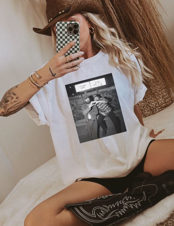 le bos Lone Rose Boutique Ash Grey Morgan Wallen and Post Malone Crewneck Tee WALLENMALONE