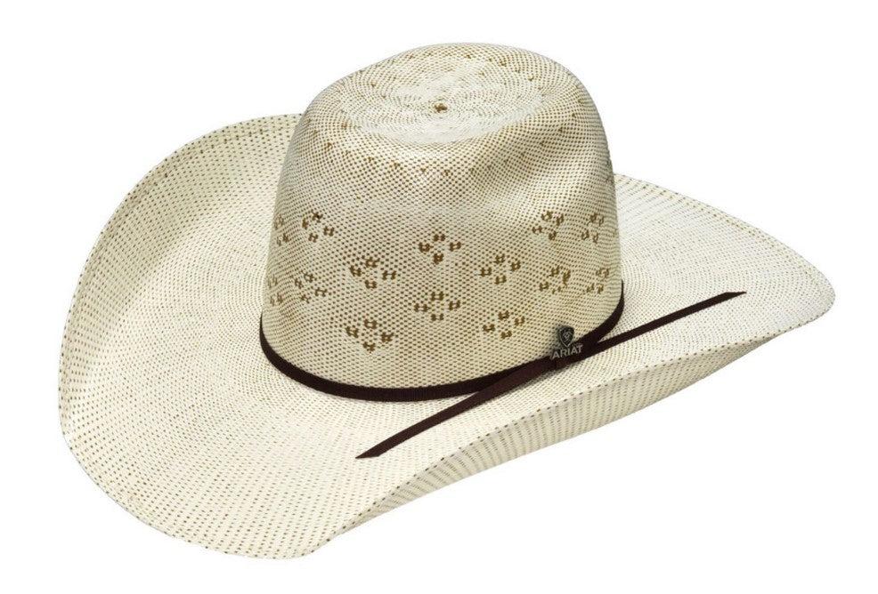 le bos M&F Ariat Ivory Brown Bangora Straw Hat A73240