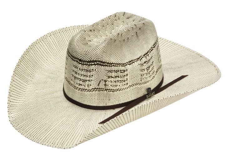 le bos M&F Ariat Ivory Brown Mavrick Bangora Straw Hat A73190