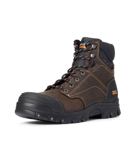le bos Men's Ariat Dark Brown Treadfast 6 inch Waterproof Steel Toe Work Boot 10034673