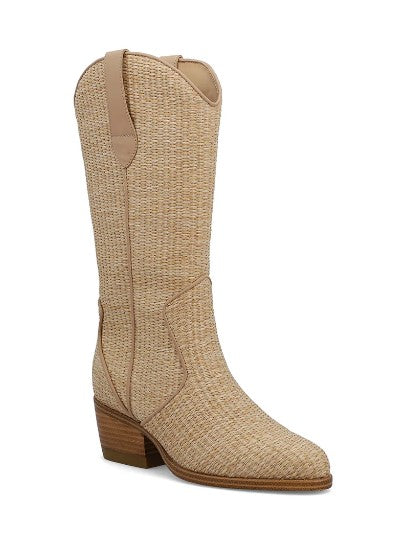 le bos Mia Natural Leat Jenah Women's Raffia Western Flair Boots ML2411002