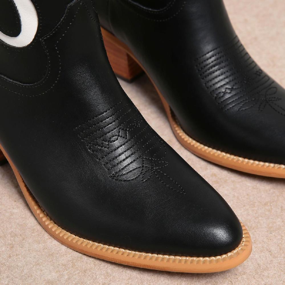 Le Bos MIIM Black/White Ruby Women's Western Boots RUBY-BLKWHT