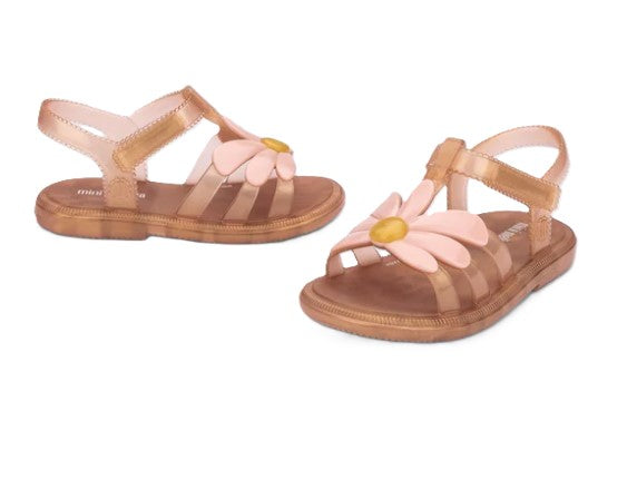 Le Bos Mini Melissa Pearly Brown Hip Bloom Toddler Sandals 35902-AZ778