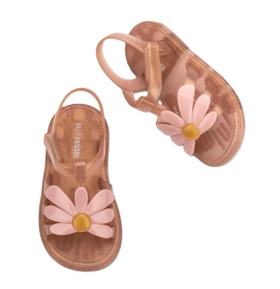 le bos Mini Melissa Pearly Brown Hip Bloom Toddler Sandals 35902-AZ778