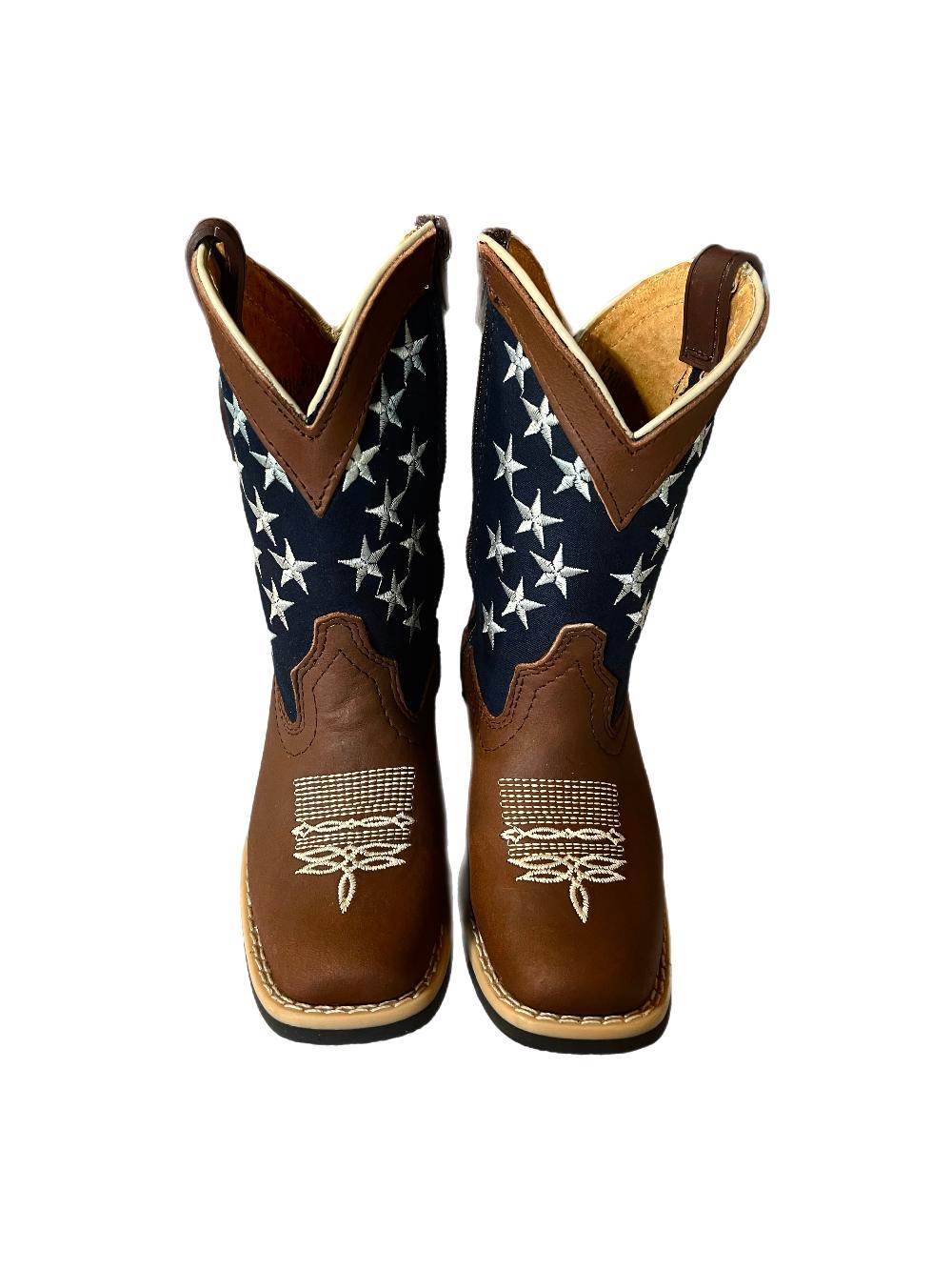 Le Bos Mishmoccs American Stars Little Kids Wide Square Toe Western Boots AMERICANSTARS