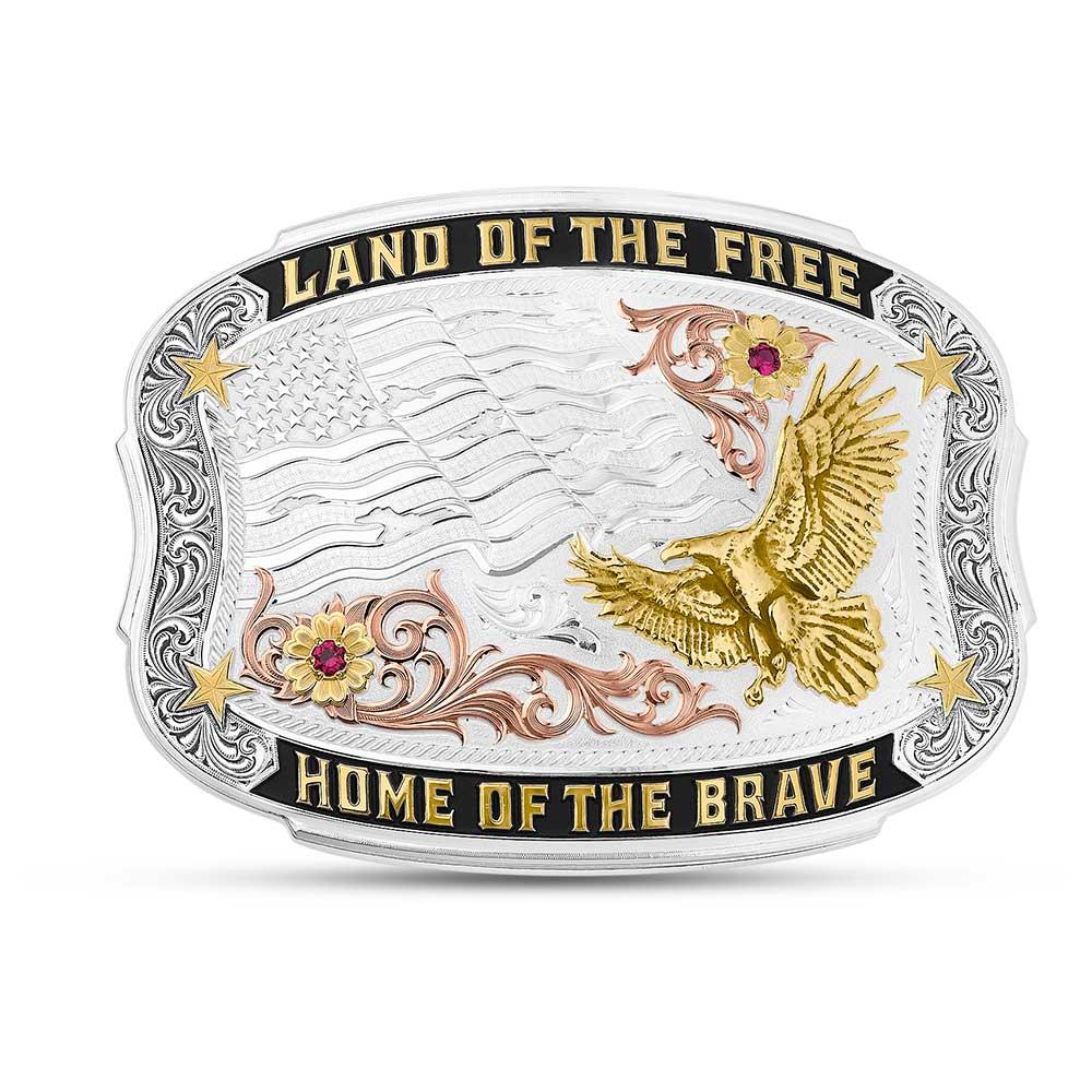 le bos Montana Silversmith Brave American Made Buckle AM50712