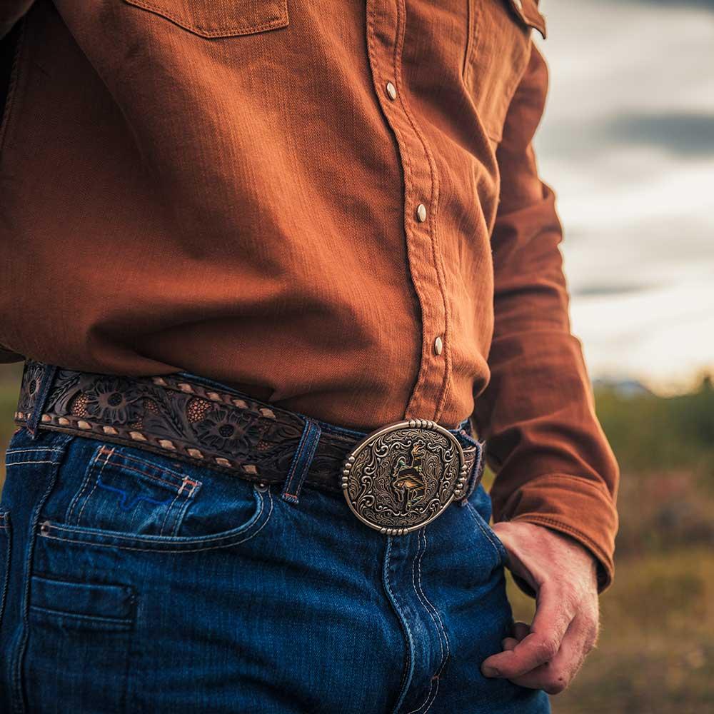 Le Bos Montana Silversmith Sunrise Bronc Attitude Buckle A988S